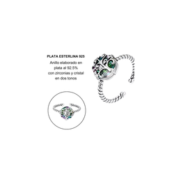 Anillo Árbol De La Vida Cristal Tornasol