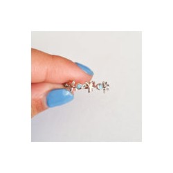 Anillo Círculos Azul Cielo y Estrellas