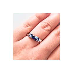 Anillo Cristales Azules Estrellas