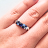Anillo Cristales Azules Estrellas
