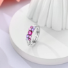 Anillo Cristales Rosa Brillantes Frase Mi Amor Nunca Se Acabará