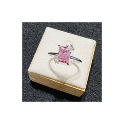 Anillo Cristal Rosa Con Dos Margaritas Elegantes