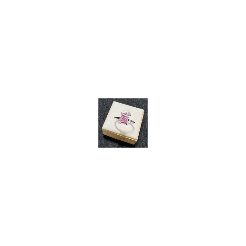 Anillo Cristal Rosa Con Dos Margaritas Elegantes