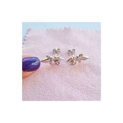Aretes Hada Cristal Circular Rosa
