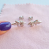 Aretes Hada Cristal Circular Rosa