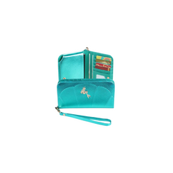 Cartera La Sirenita Conchas Verde Metálico