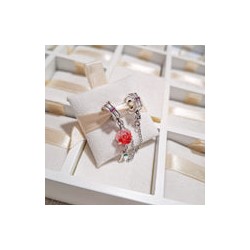 Charm Cadena De Seguridad Rosa Roja