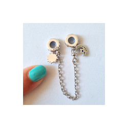 Charm Cadena De Seguridad Sol Y Luna