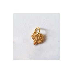 Charm Corazón Árbol Dorado
