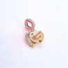 Charm Corazón Rosa Pastel y Dije de Corazón Con Estrella