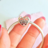Charm Corazón LOVE you forever y Cristal Rosa Palo