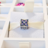 Charm Cuadrado Vintage Cristales Morados Y Azules