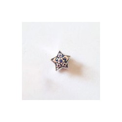 Charm Estrella Con Lunas Y Estrellas Azules