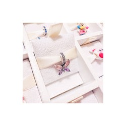 Charm Mariposa Cristales Rosa Y Lila