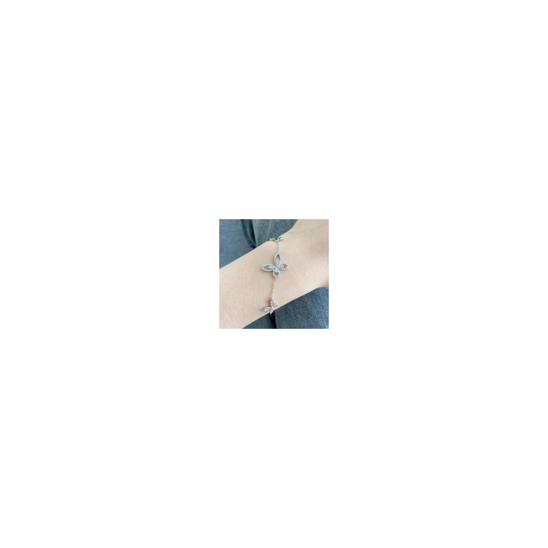 Pulsera Mariposas De Cristales Con Zirconias